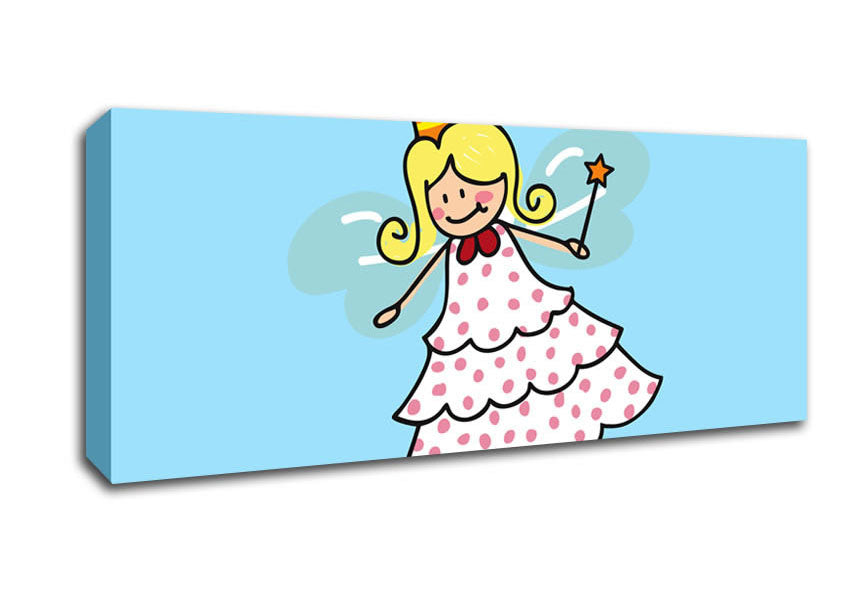 Picture of Flying Fairy Baby Blue Panoramic Canvas Wall Art