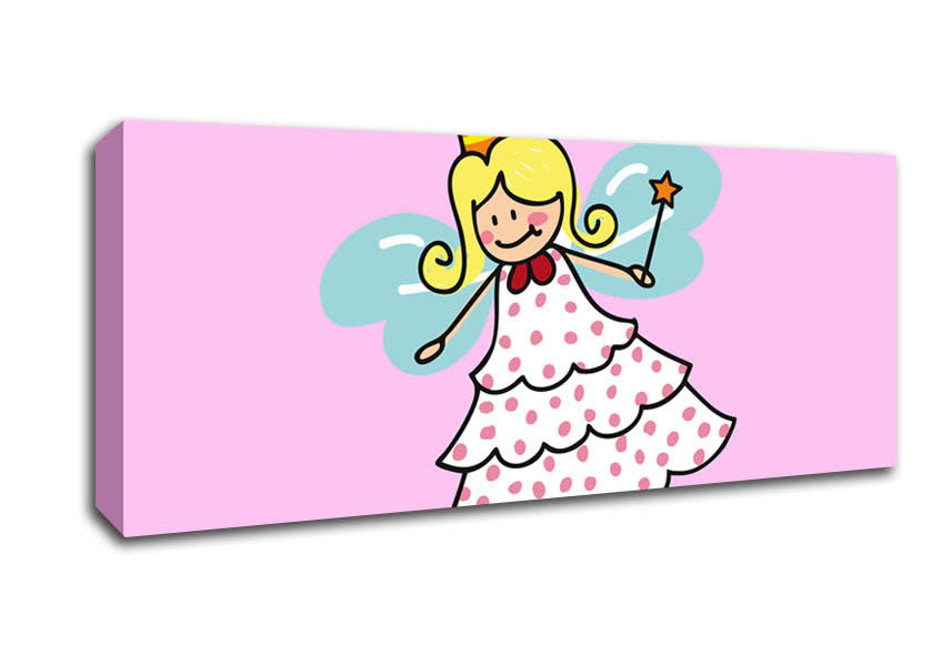 Picture of Flying Fairy Pink Panoramic Canvas Wall Art