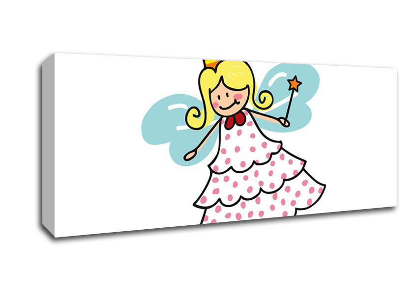 Picture of Flying Fairy White Panoramic Canvas Wall Art