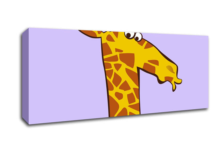 Picture of Funny Confused Zebra Lilac Panoramic Canvas Wall Art