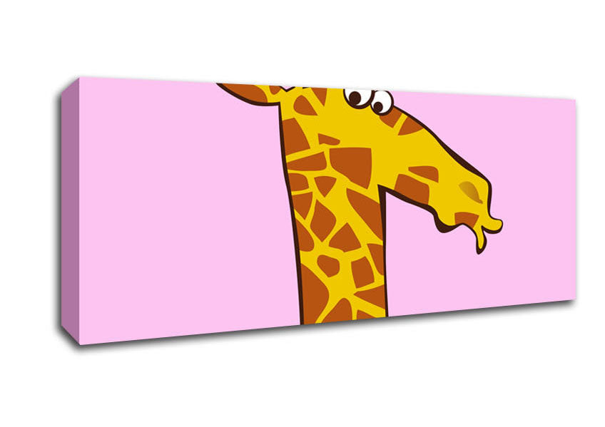 Picture of Funny Confused Zebra Pink Panoramic Canvas Wall Art