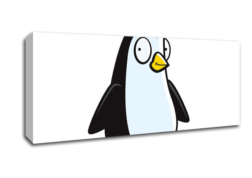 Picture of Funny Penguin White Panoramic Canvas Wall Art