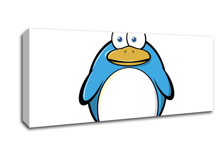 Picture of Funny Penquin Standing White Panoramic Canvas Wall Art