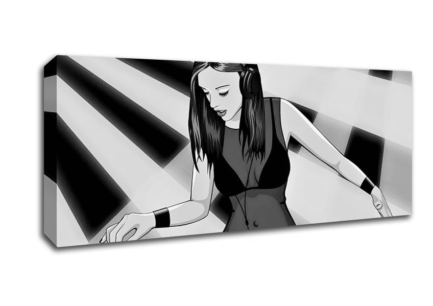 Picture of Dj Woman Panoramic Canvas Wall Art
