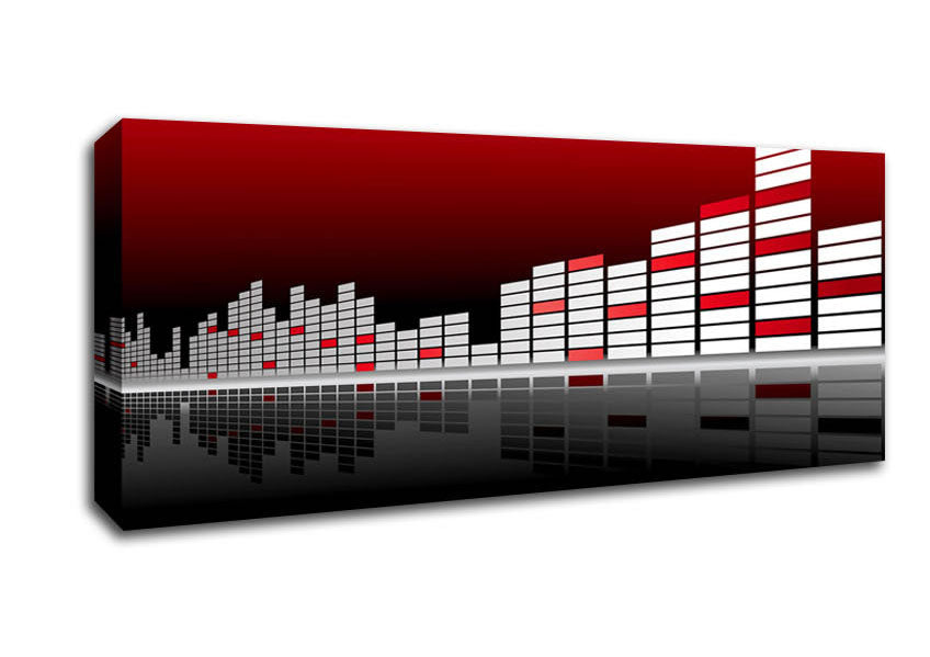 Picture of Graphic Equalizer Red Panoramic Canvas Wall Art