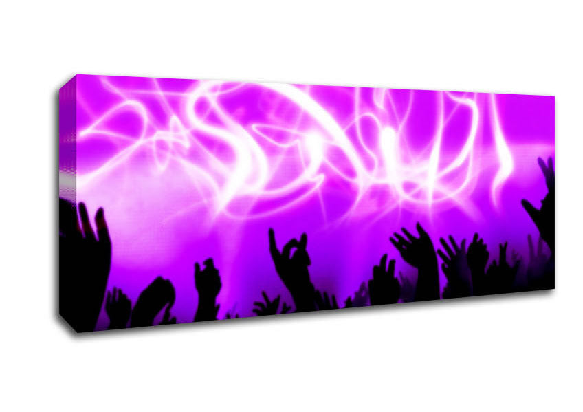 Picture of Rave Lights Pink Panoramic Canvas Wall Art