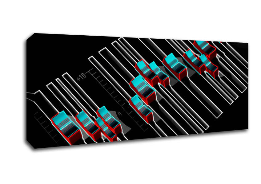 Picture of Equalizer Desk Retro Panoramic Canvas Wall Art