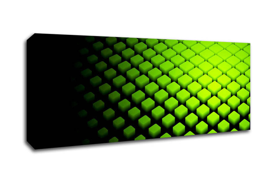 Picture of Lime Cubes Panoramic Canvas Wall Art