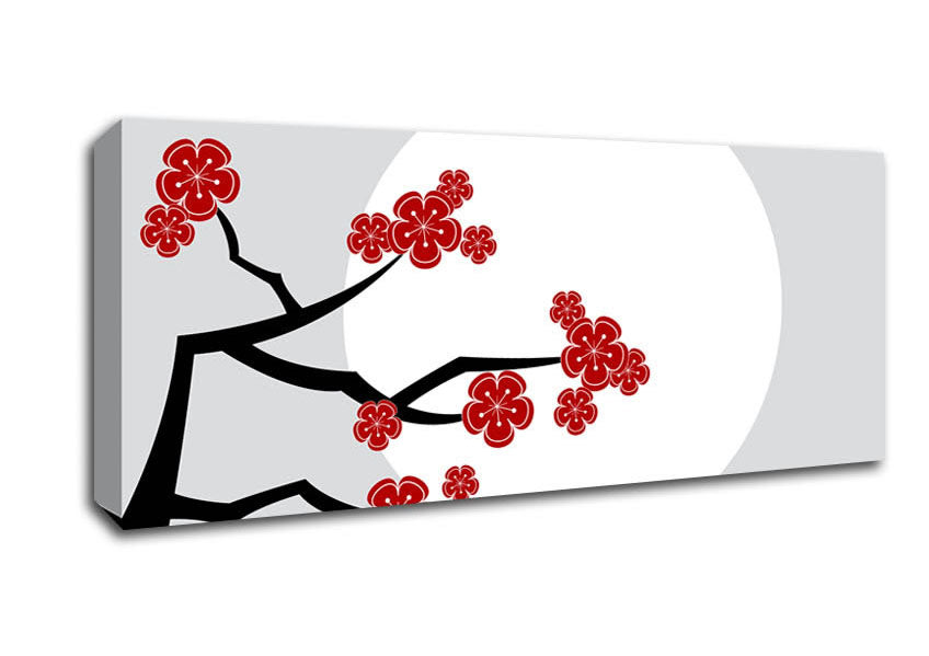 Picture of The Red Flowering Tree Panoramic Canvas Wall Art