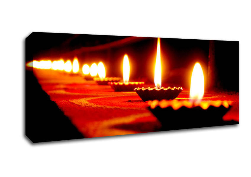 Picture of Flames Of Light Panoramic Canvas Wall Art