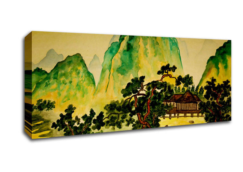 Picture of Japanese Bonsai Gardens Panoramic Canvas Wall Art
