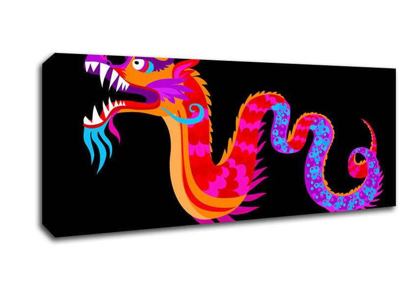 Picture of Japanese Rainbow Dragon Panoramic Canvas Wall Art