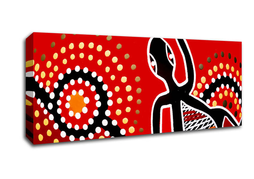 Picture of Aboriginal Red Gecko Sun Panoramic Canvas Wall Art