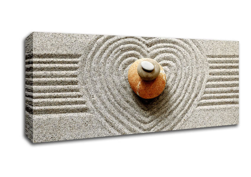 Picture of Love Heart Stones Panoramic Canvas Wall Art