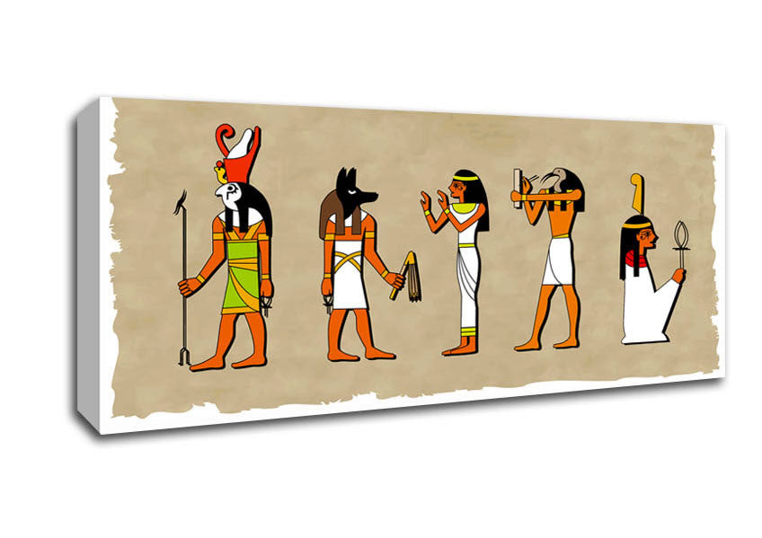 Picture of Egyptian Gods Panoramic Canvas Wall Art