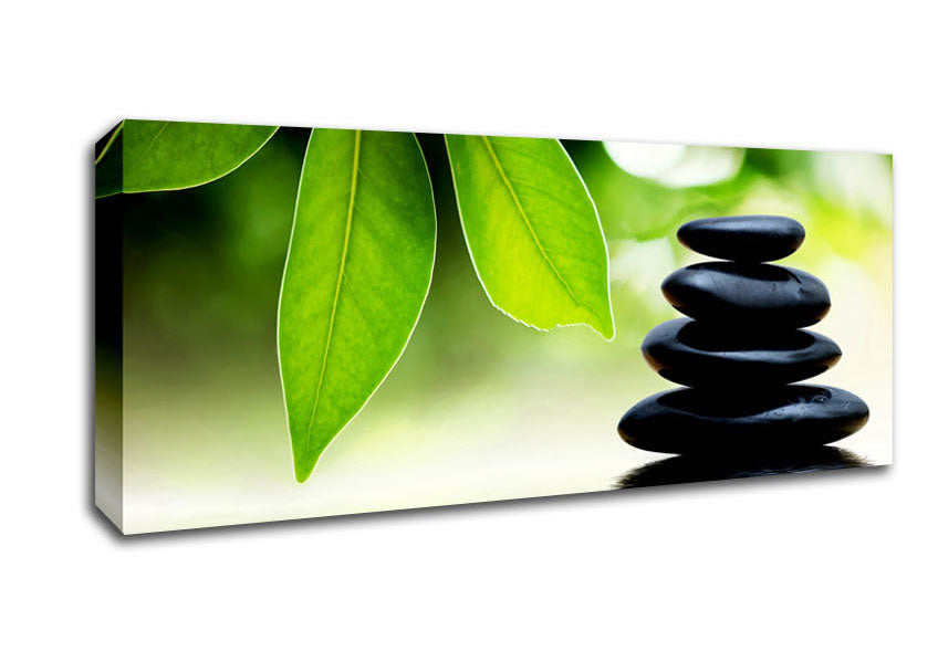 Picture of Tranquil Water Stones Panoramic Canvas Wall Art