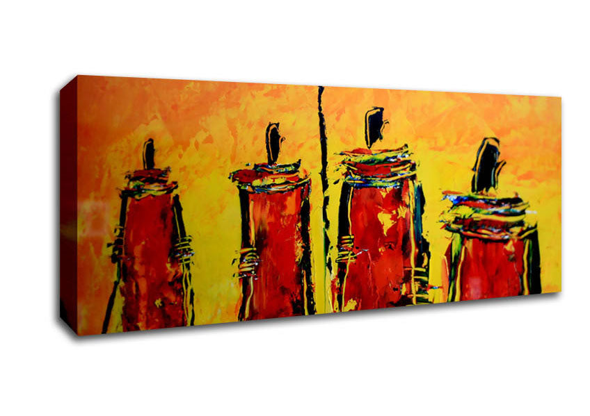 Picture of Masai Tribe Panoramic Canvas Wall Art