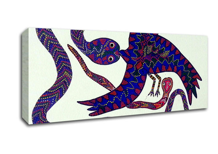 Picture of Aboriginal Snake Bird Panoramic Canvas Wall Art