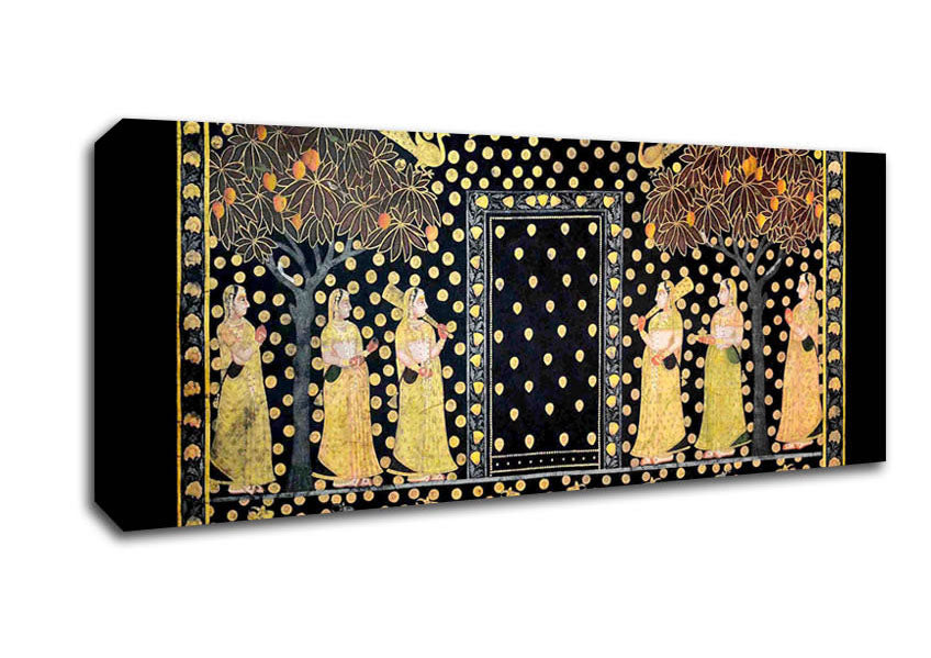 Picture of Hindu Pichwai Painting Rajasthan Panoramic Canvas Wall Art