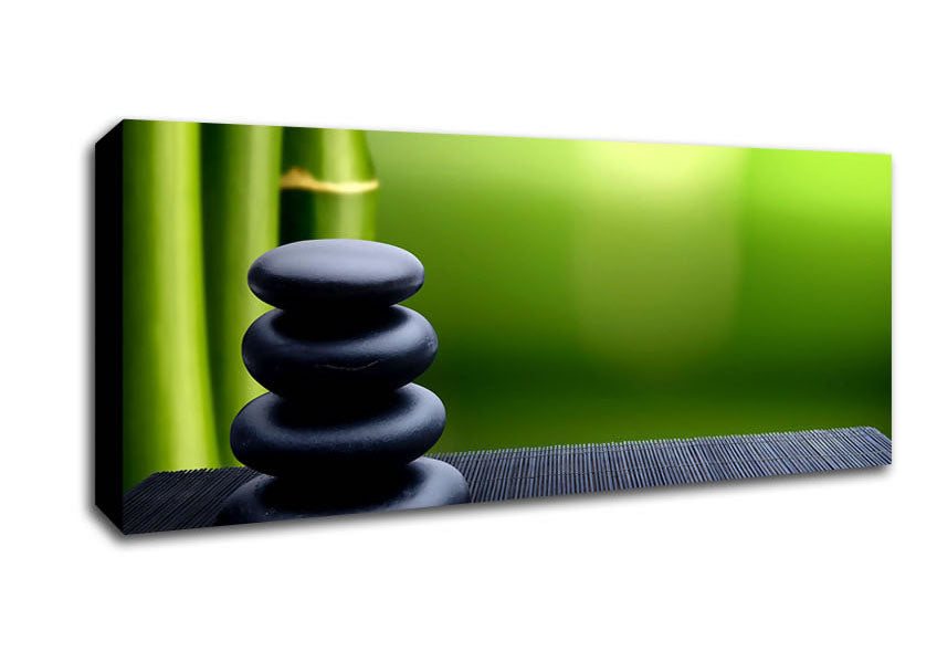 Picture of Zen Stones Background Panoramic Canvas Wall Art