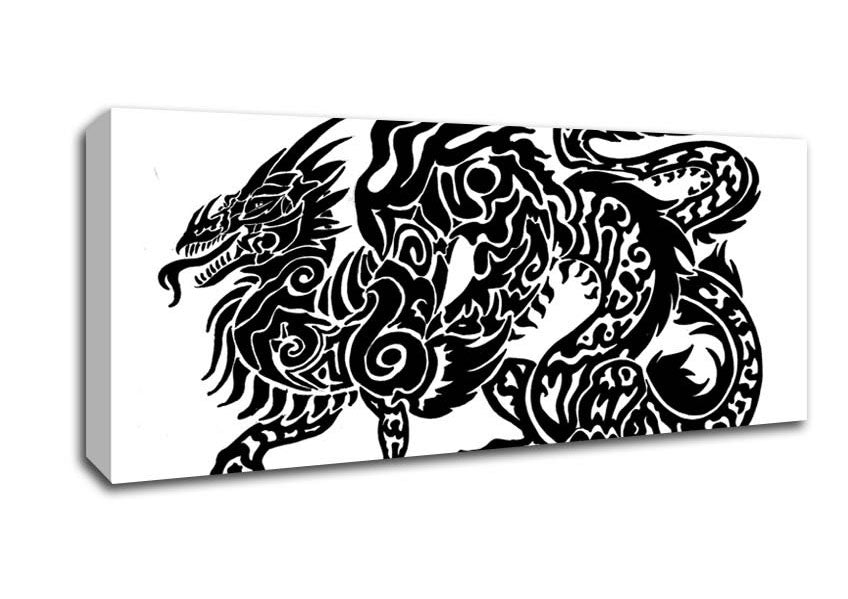 Picture of Tribal Long Body Dragon Panoramic Canvas Wall Art
