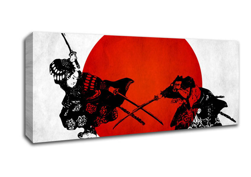 Picture of Japanese Warriors Panoramic Canvas Wall Art