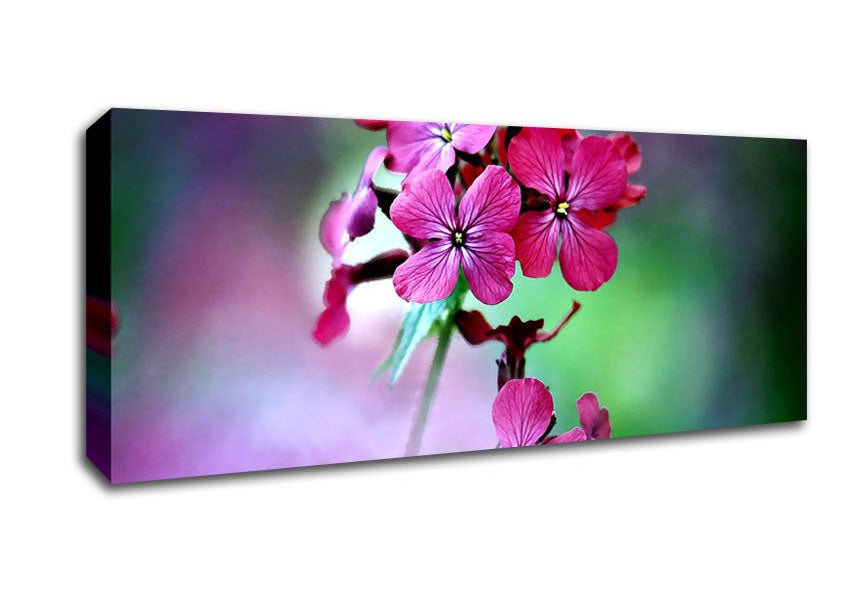 Picture of Fresh Flowers In The Garden Panoramic Canvas Wall Art