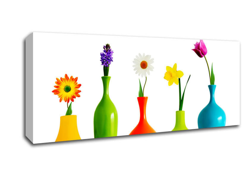 Picture of Flower Vases Panoramic Canvas Wall Art