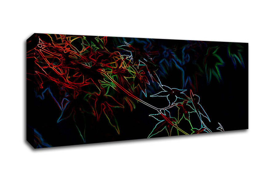 Picture of Abstarct Neon Floral 08 Panoramic Canvas Wall Art