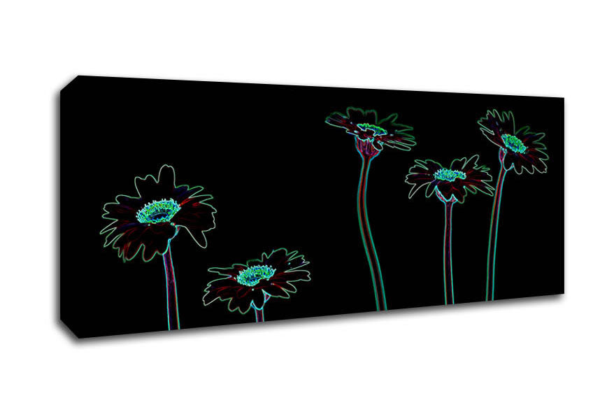 Picture of Abstarct Neon Floral 29 Panoramic Canvas Wall Art