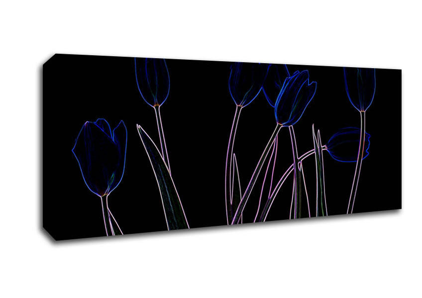Picture of Abstarct Neon Floral 23 Panoramic Canvas Wall Art
