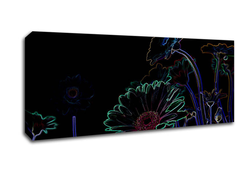 Picture of Abstarct Neon Floral 04 Panoramic Canvas Wall Art