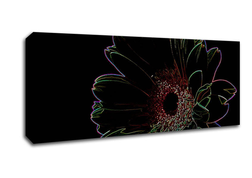 Picture of Abstarct Neon Floral 16 Panoramic Canvas Wall Art