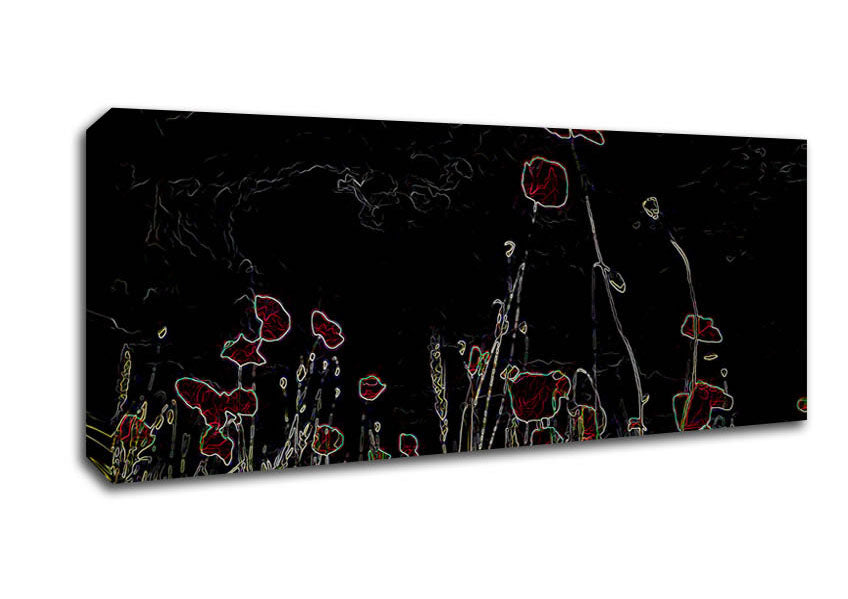 Picture of Abstarct Neon Floral 17 Panoramic Canvas Wall Art
