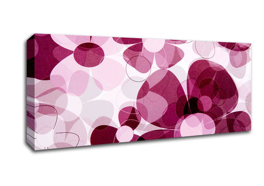 Picture of Mauve Pink Daisies Panoramic Canvas Wall Art