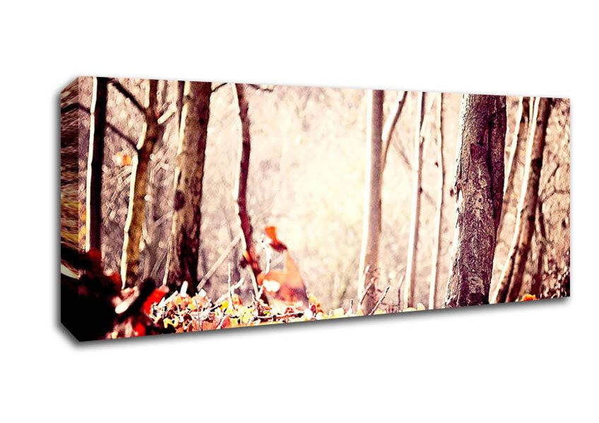 Picture of Leaves On The Autumn Ground Panoramic Canvas Wall Art