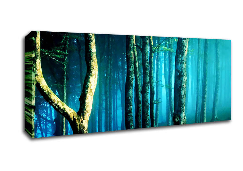 Picture of Midnight Blue Forest Panoramic Canvas Wall Art