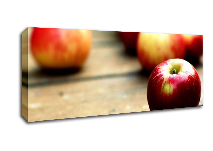 Picture of Red Apples Close Up Panoramic Canvas Wall Art