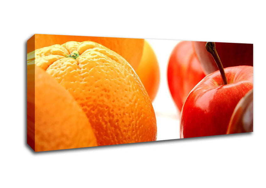 Picture of Oranges And Apples Panoramic Canvas Wall Art