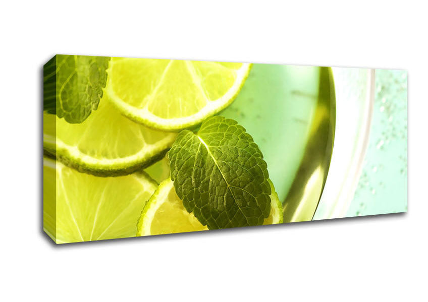 Picture of Lemon And Mint Panoramic Canvas Wall Art