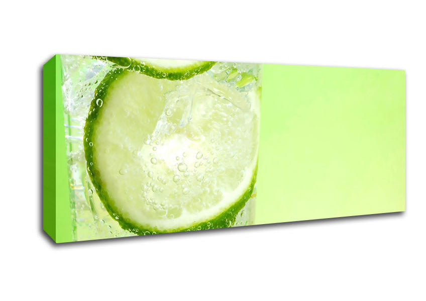 Picture of Fresh Lemonade With Lime Panoramic Canvas Wall Art
