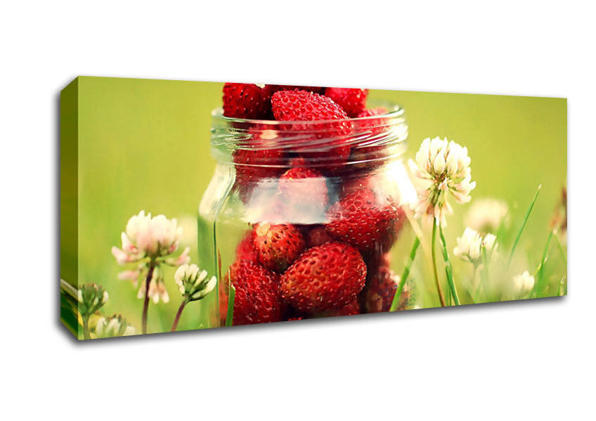 Picture of Strawberry Jar Panoramic Canvas Wall Art