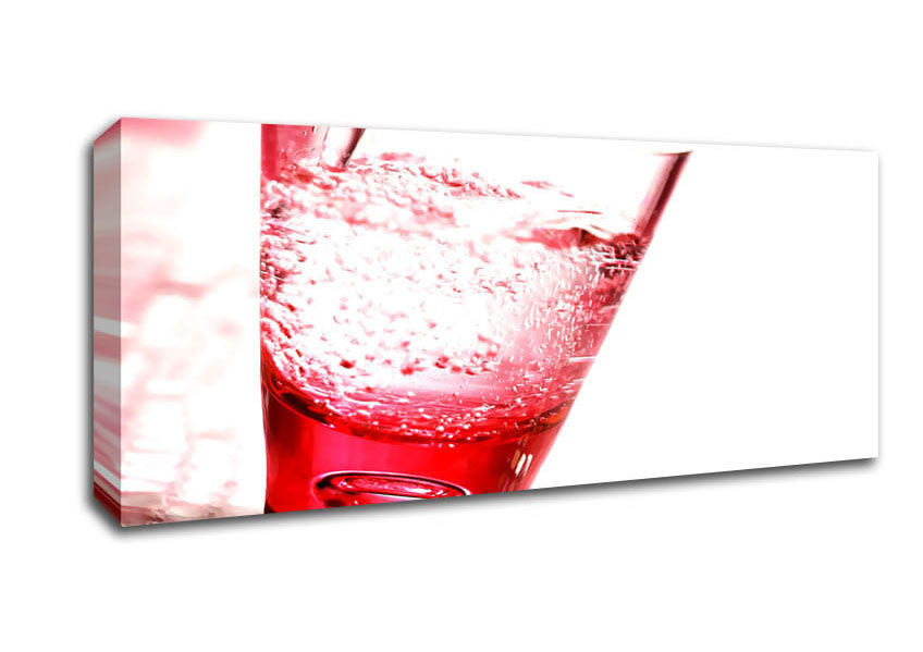 Picture of Pink Glass Of Water Panoramic Canvas Wall Art