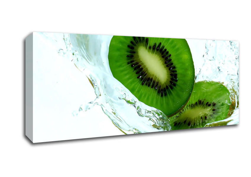 Picture of Fresh Kiwi Splash Panoramic Canvas Wall Art