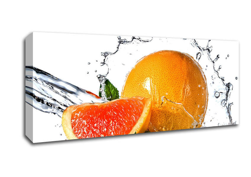 Picture of Orange And Mint Panoramic Canvas Wall Art