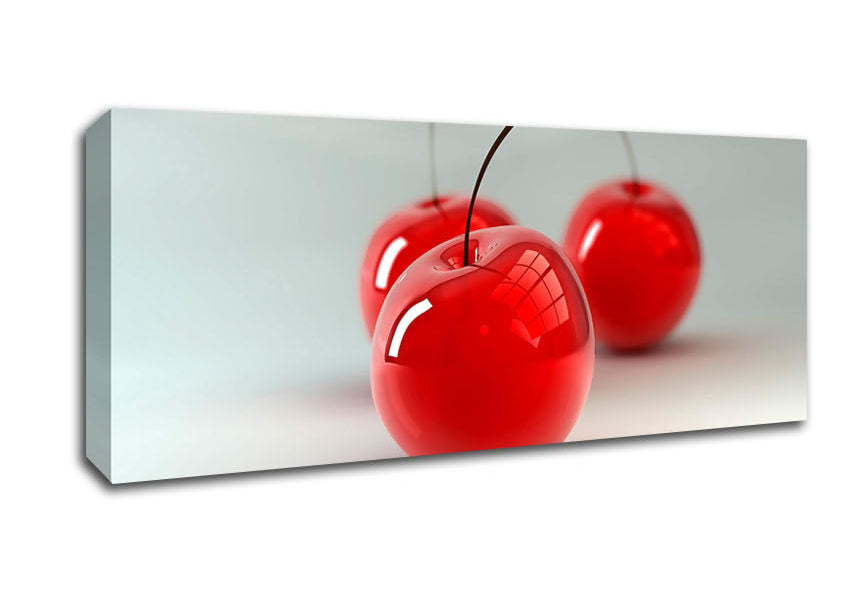 Picture of Glass Cherries Panoramic Canvas Wall Art