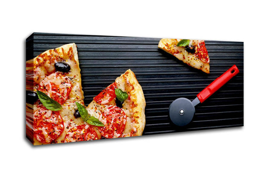 Picture of Pizza Sliced Panoramic Canvas Wall Art