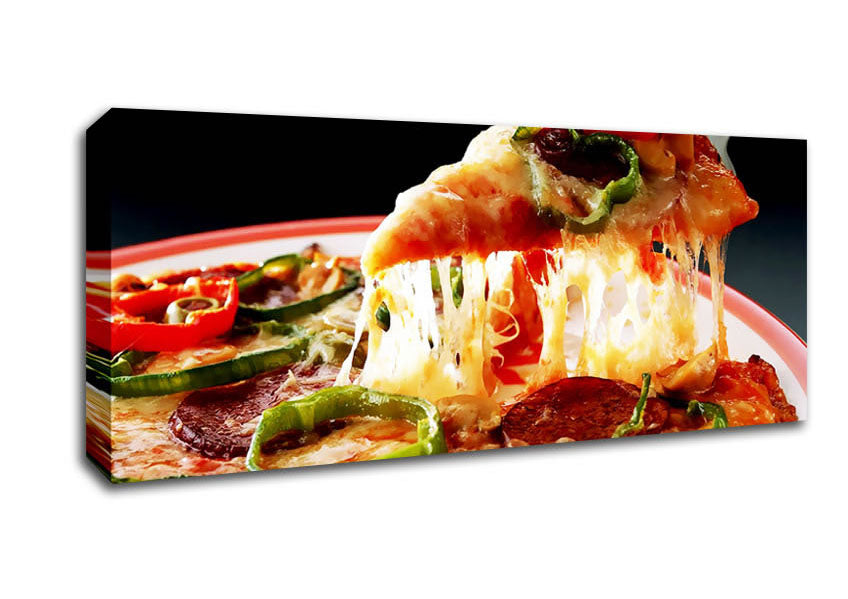Picture of Pizza Delight Panoramic Canvas Wall Art