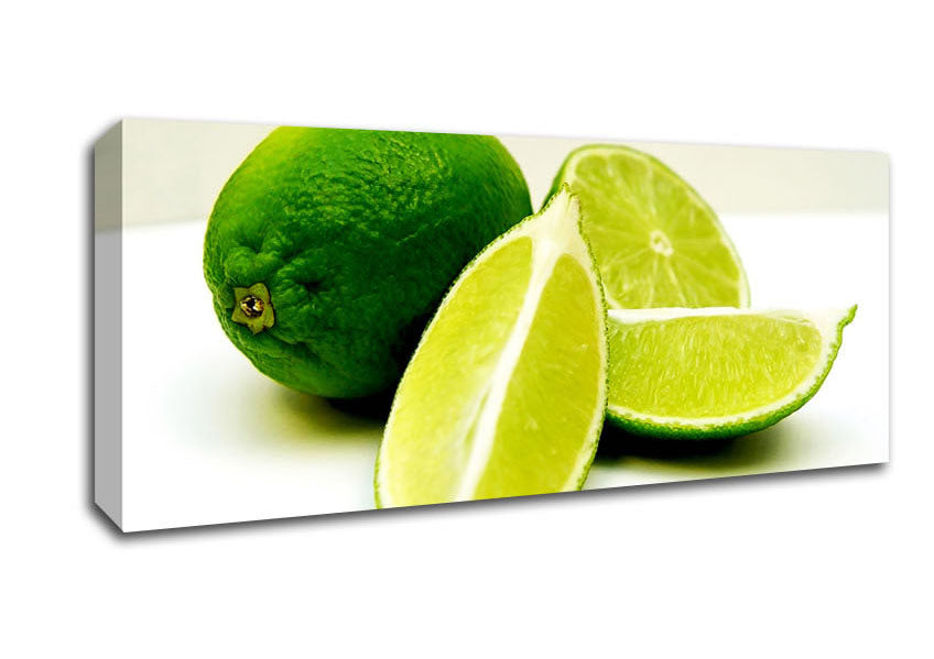 Picture of Lime Wedges Panoramic Canvas Wall Art