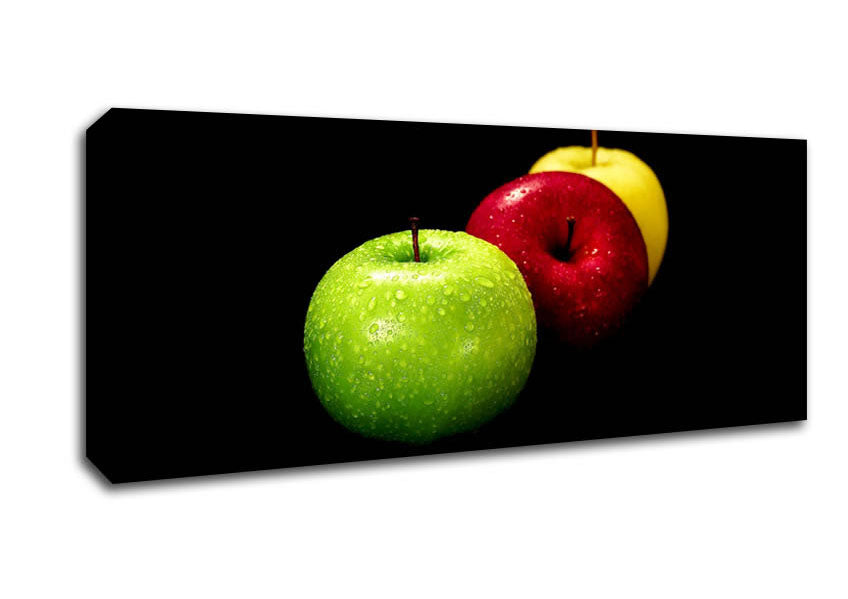 Picture of Trio Of Apples Panoramic Canvas Wall Art